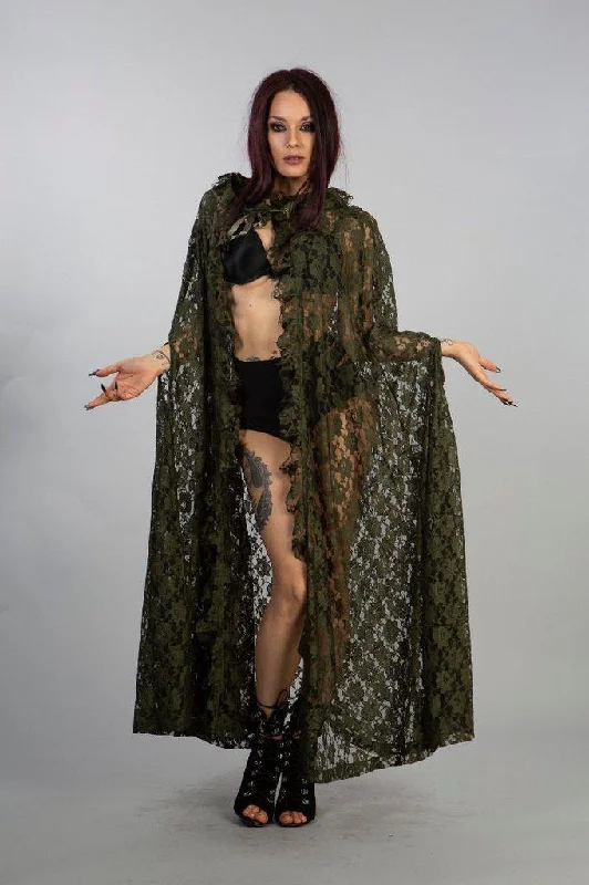 hoodie urban chill -Hooded Gothic Victorian Cape In Lace