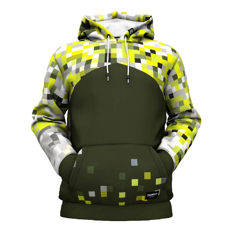 hoodie cozy grey -Green Fusion Hoodie