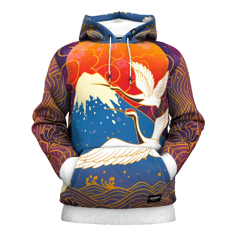 hoodie refined forest -Manchurian Crane Hoodie