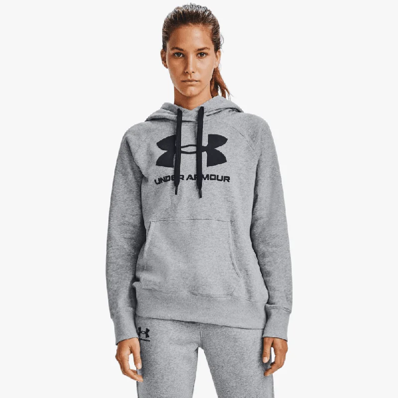 hoodie silky mustard -Under Armour Ladies Rival Fleece Logo Hoodie 035 Grey