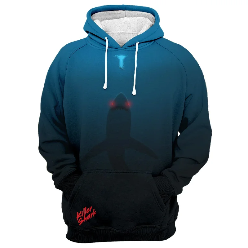 hoodie vivid white -Killer Shark Hoodie