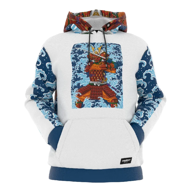 hoodie refined pattern -Samurai Wave Hoodie