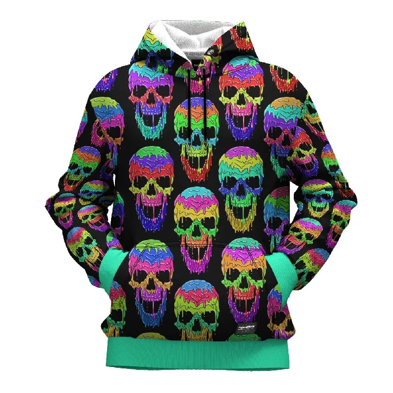 hoodie heated maroon -Liquid Skull Hoodie