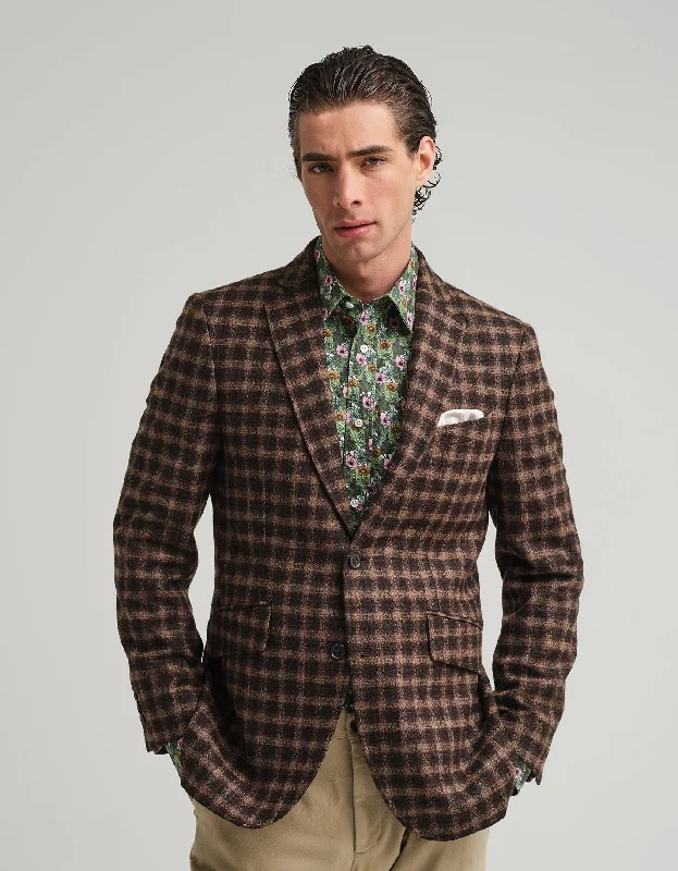 jacket loud hues -Brown & Black Gingham Jacket