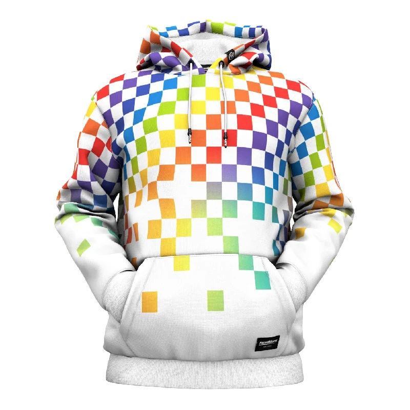 hoodie heated navy -Rainbow Blocks Hoodie