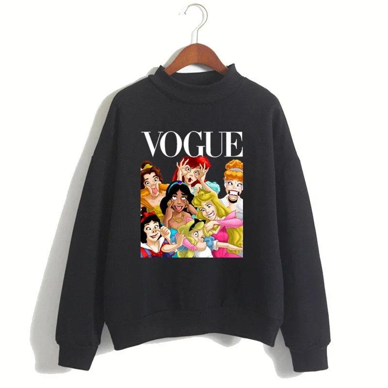 hoodie muted purple -Women Princess Vogue Hoodie Female Winter Fleece Sweatshirt Christmas Black Friday Gift