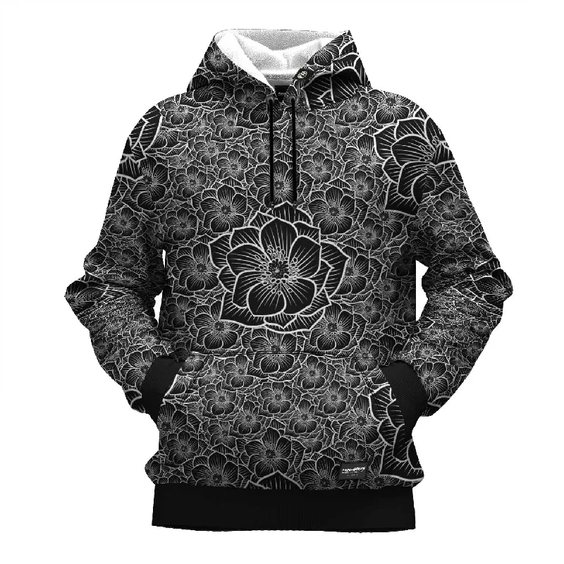 hoodie chic green -Achromic Flower Hoodie