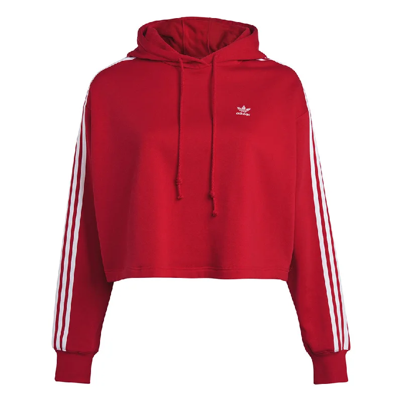 hoodie plaid accent -adidas - Women's Adicolor Crop Hoodie (Plus Size) (HY8302)