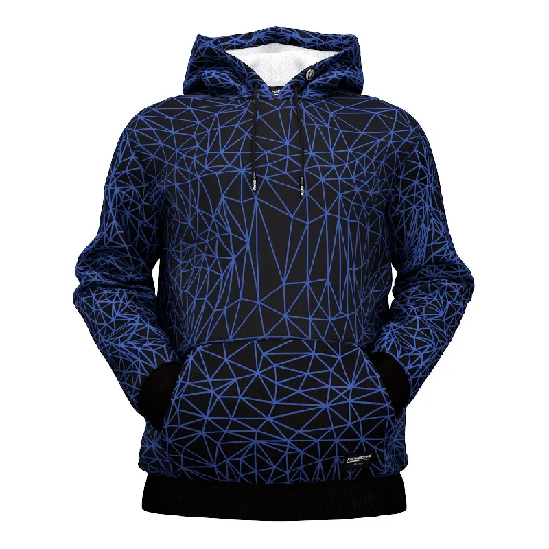 hoodie vivid hoodie -Abstract Blue Polygons Hoodie