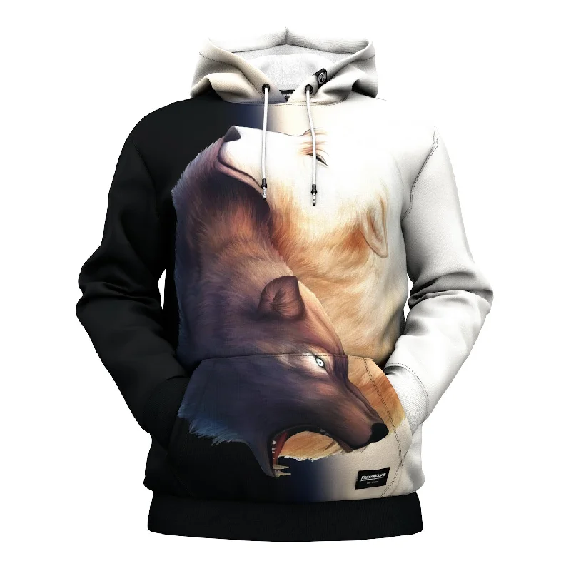 hoodie silky polyester -Yin & Yang Hoodie