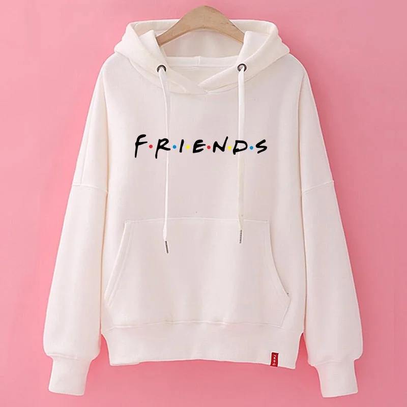 hoodie bold black -women white hoody ladies friends hoodies woman printed cotton sweatshirts pullover kpop korean style vintage hoody