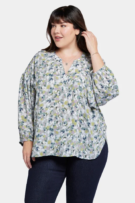 heather grey wrap shirts smart -Paulina Peasant Blouse In Plus Size - Bloomington