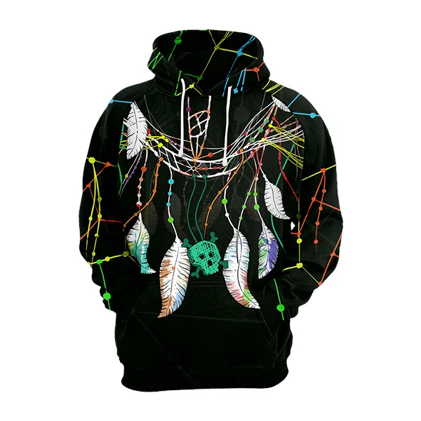 hoodie cool olive -Sacral Feathers Hoodie