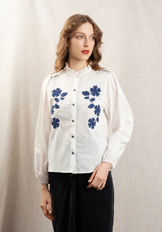 indigo tailored shirts smart -Blouse T1522 White