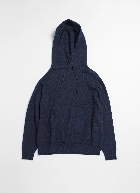 hoodie vivid black -Cotton Nylon Wool Knitted Hoodie