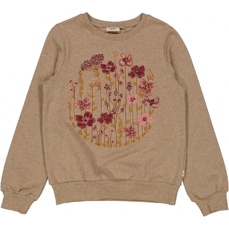 sweatshirts silky blend -Sweatshirt Flower Circle Embroidery