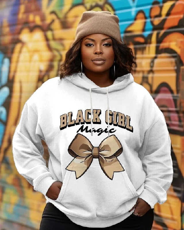 hoodie thick lining -Black Girl Magic Woman Long-sleeved Hoodie