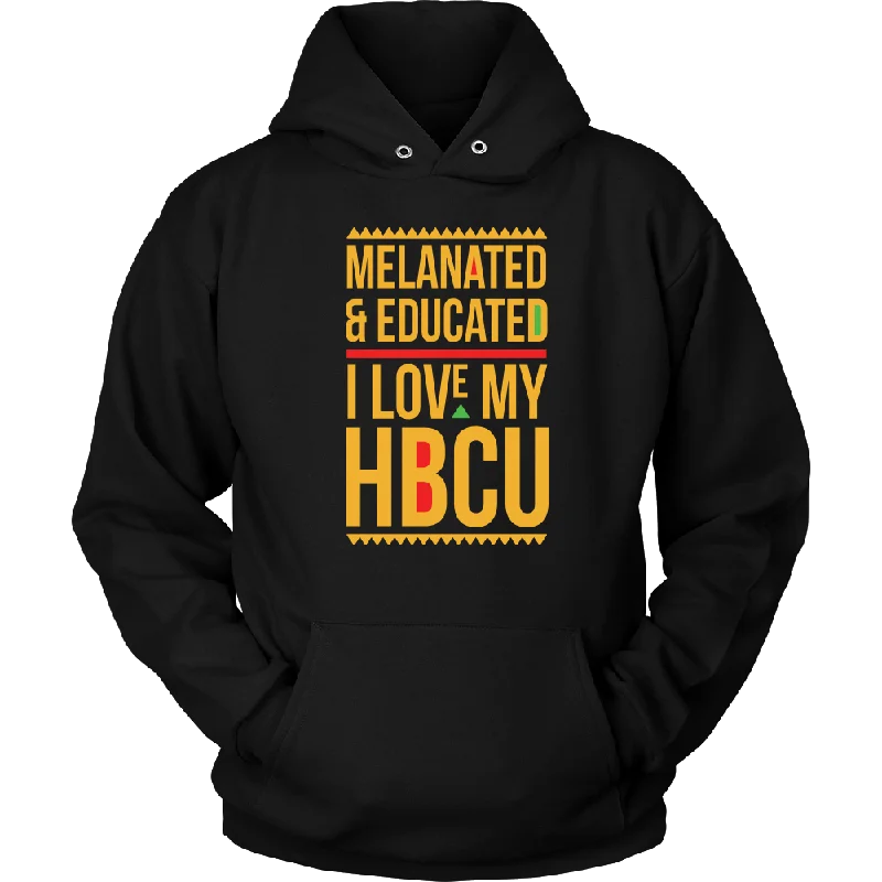 hoodie muted maroon -Melanated & Educated - I Love My HBCU Hoodie