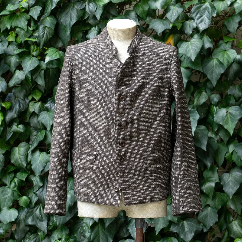 jacket chill pattern -DOLMAN ORGANIC WOOL TWEED BARLEY CORN