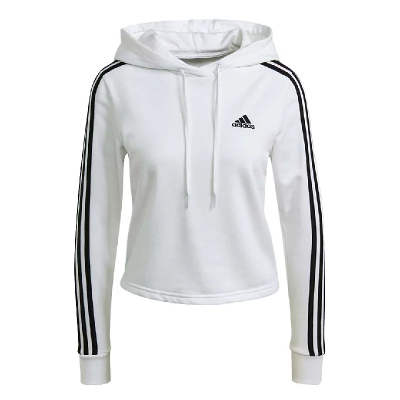 hoodie pullover chic -adidas - Women's Essentials 3-Stripes Cropped Hoodie (GM5574)