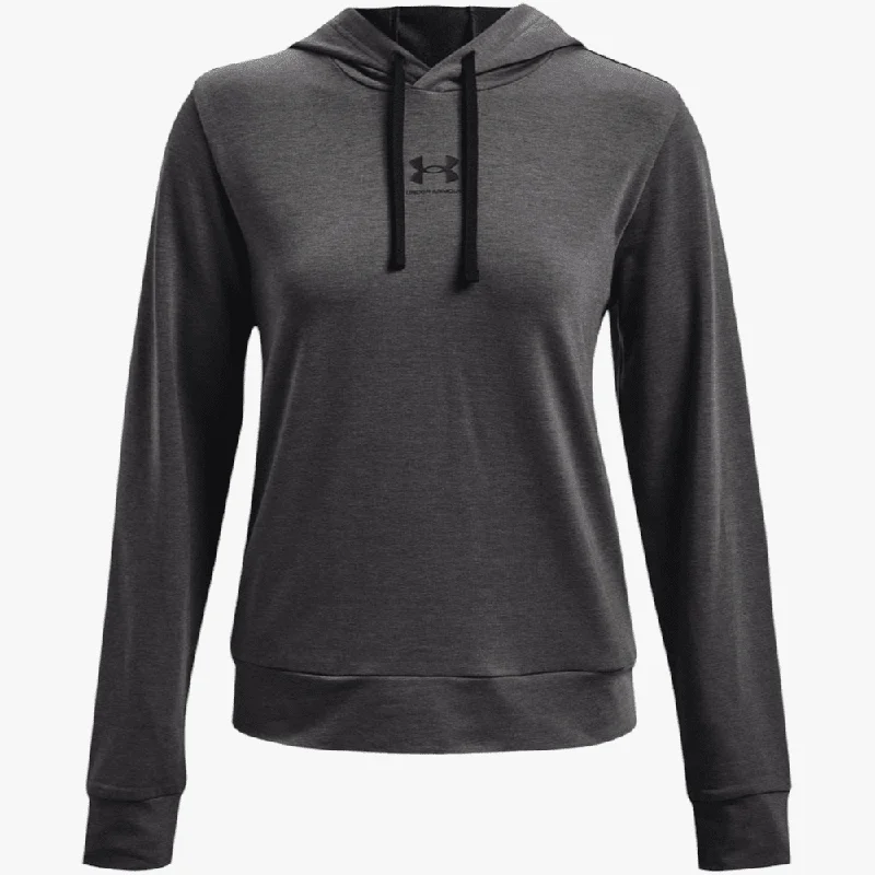 hoodie oversized vibe -Under Armour Womens Rival Terry Hoodie 010 Grey