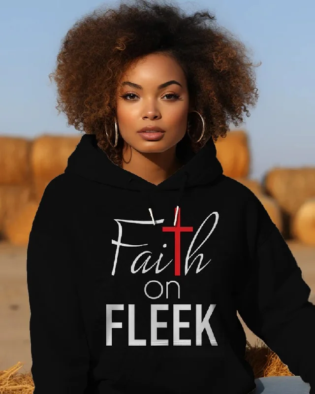 hoodie snow white -Faith On Fleek Print Long-sleeved Hoodie