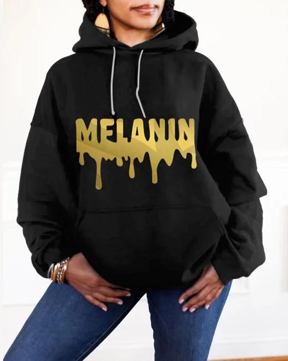 hoodie easy forest -Gold Melanin Women Long-sleeved Hoodie