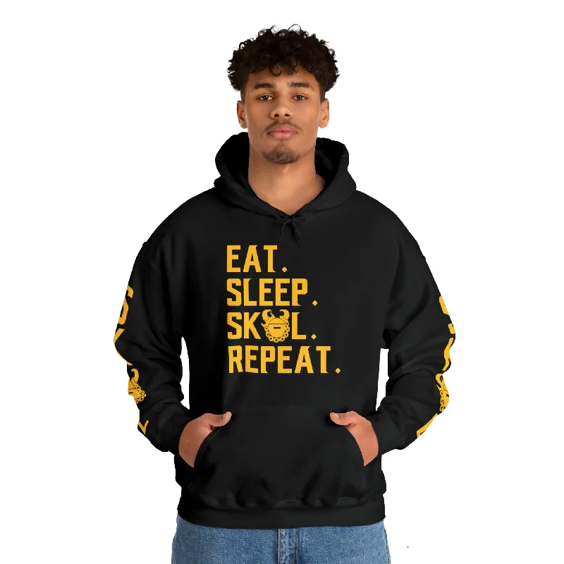 hoodie cool pattern -Unisex Heavy Blend™ Hooded Sweatshirt - Eat. Sleep. Repeat. + The Original (Sleeves)