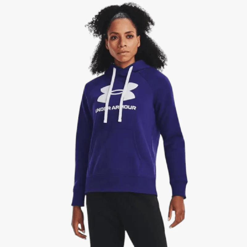 hoodie easy navy -Under Armour Ladies Rival Fleece Logo Hoodie 468 Blue