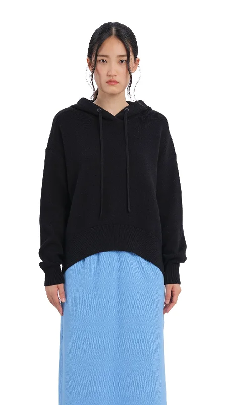 hoodie cool black -Knitted Hoodie