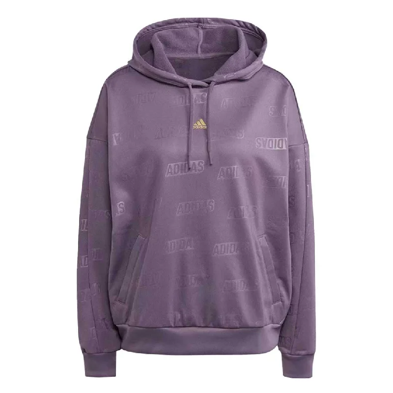 hoodie minimalist look -adidas - Women's Embossed Monogram Fleece Hoodie (IM2585)