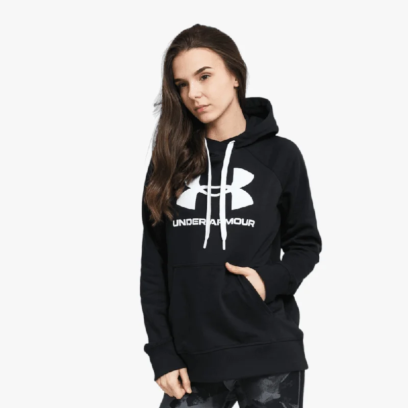 hoodie chill mustard -Under Armour Womens Fleece Logo Hoodie 001 Black