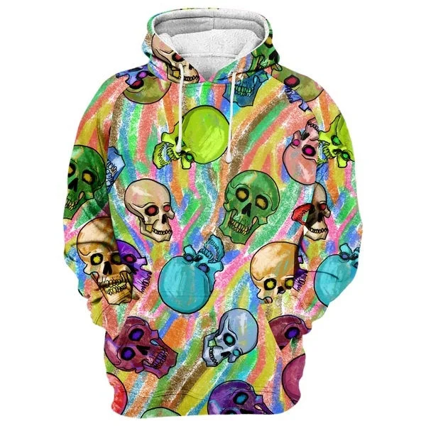 hoodie silky cotton -Crayon Skulls Hoodie