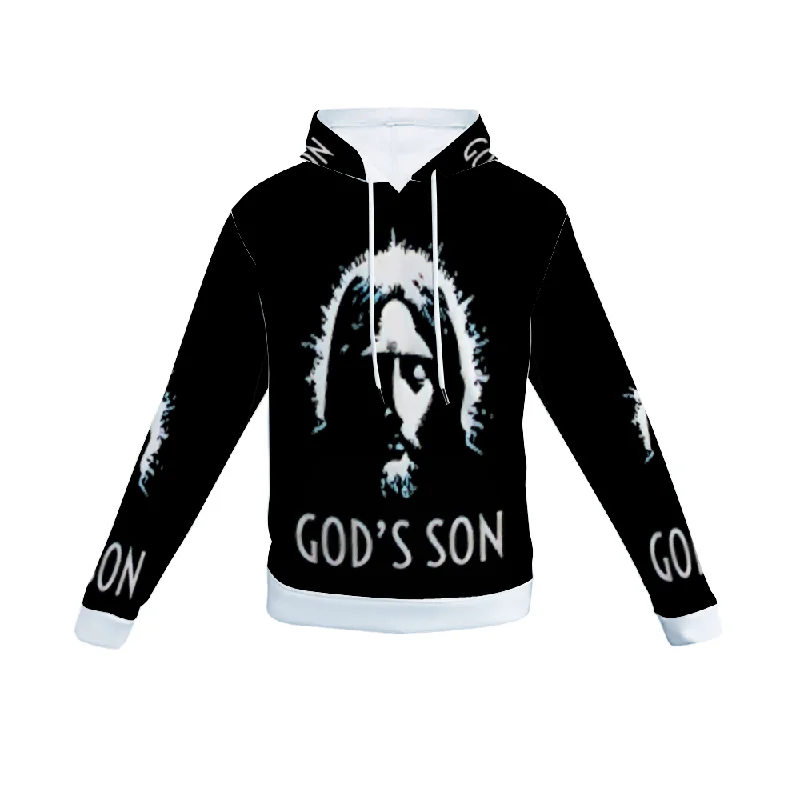 hoodie cozy polyester -Customizable Unisex All Over Print Plush Hoodies with Pockets