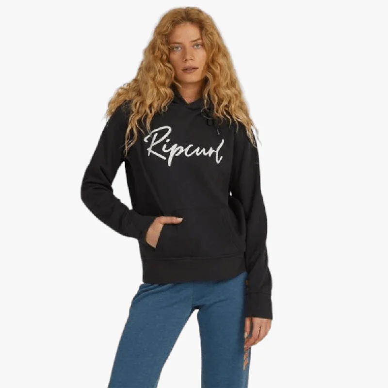 hoodie sharp beige -Ripcurl Womens Script Standard Hoodie Black