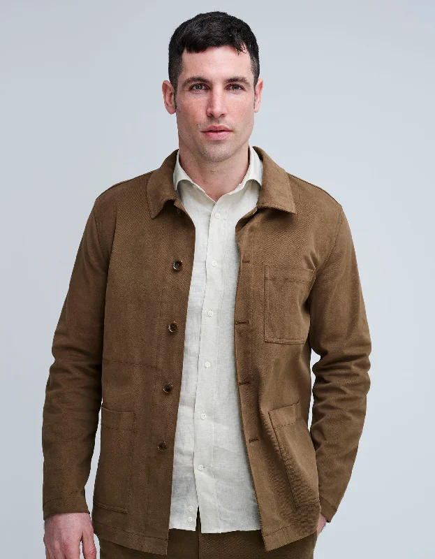 jacket earthy glow -Olive Cotton Shacket