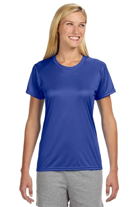 khaki slim fit t-shirts sleek -A4 Womens Performance Moisture Wicking Short Sleeve Crewneck T-Shirt - Royal Blue