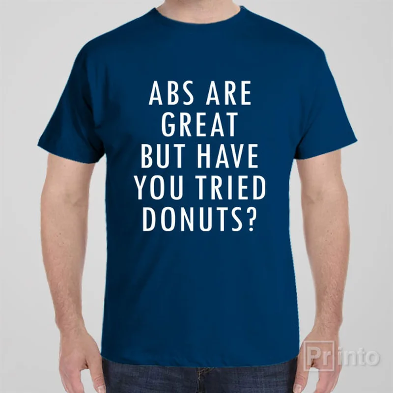 soft beige performance t-shirts for running -ABS are great but have you tried donuts? - T-shirt