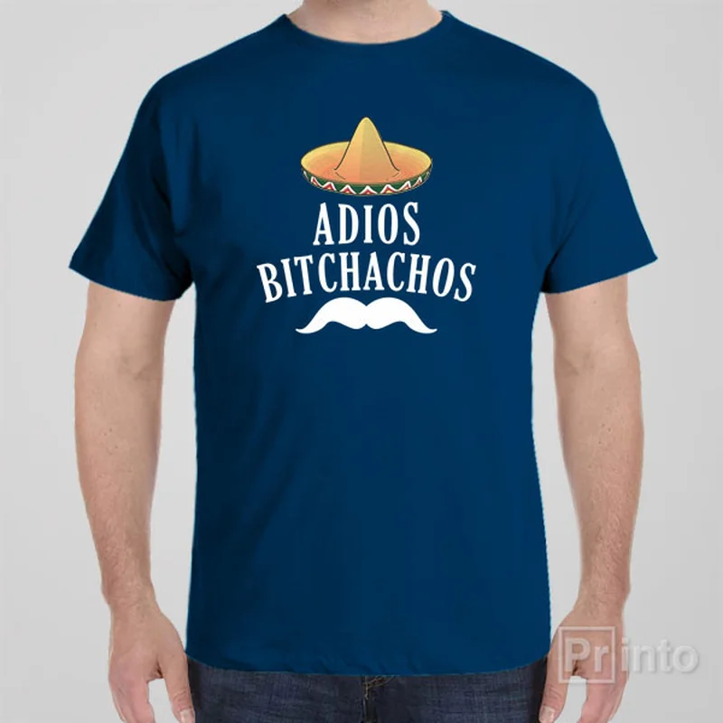 teal crew neck t-shirts basic -Adios bitchachos - T-shirt