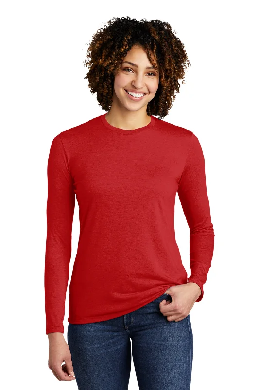 olive long sleeve t-shirts cozy -Allmade Womens Long Sleeve Crewneck T-Shirt - Rise Up Red