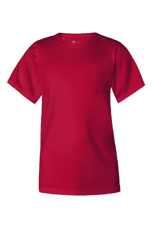 teal lightweight t-shirts summer -Badger Youth B-Core Moisture Wicking Short Sleeve Crewneck T-Shirt - Red