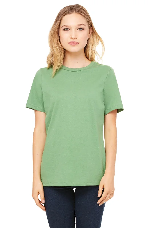 maroon tie-front t-shirts cute -Bella + Canvas Womens Relaxed Jersey Short Sleeve Crewneck T-Shirt - Leaf Green