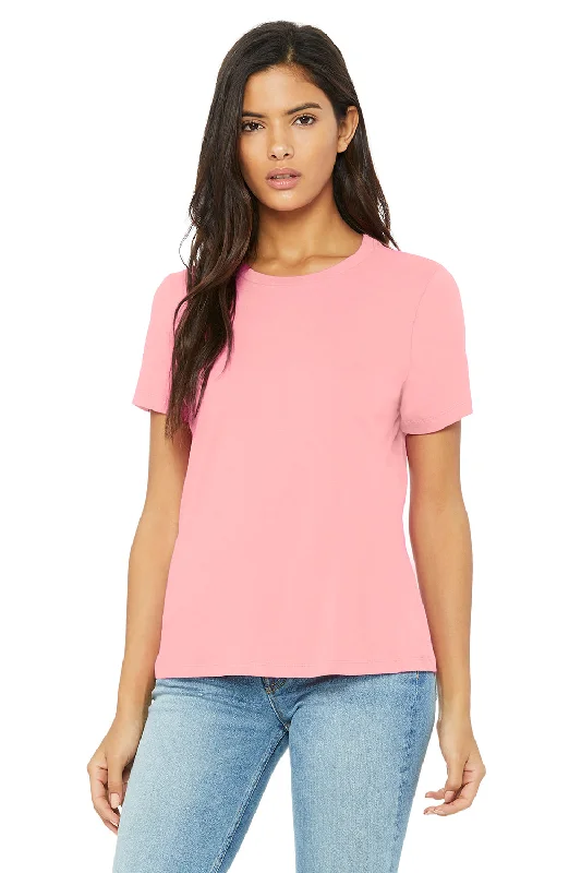 coral longline t-shirts modern -Bella + Canvas Womens Relaxed Jersey Short Sleeve Crewneck T-Shirt - Pink