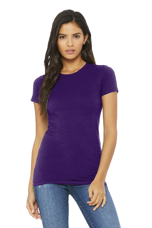 khaki slim fit t-shirts sleek -Bella + Canvas Womens The Favorite Short Sleeve Crewneck T-Shirt - Team Purple