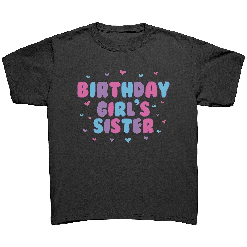 olive cropped t-shirts chic -BIRTHDAY GIRL'S SISTER Youth Short Sleeve T-Shirt