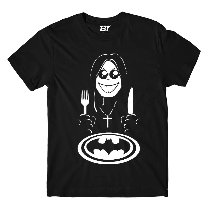 coral crew neck t-shirts basic -Black Sabbath T shirt - Bat Meal