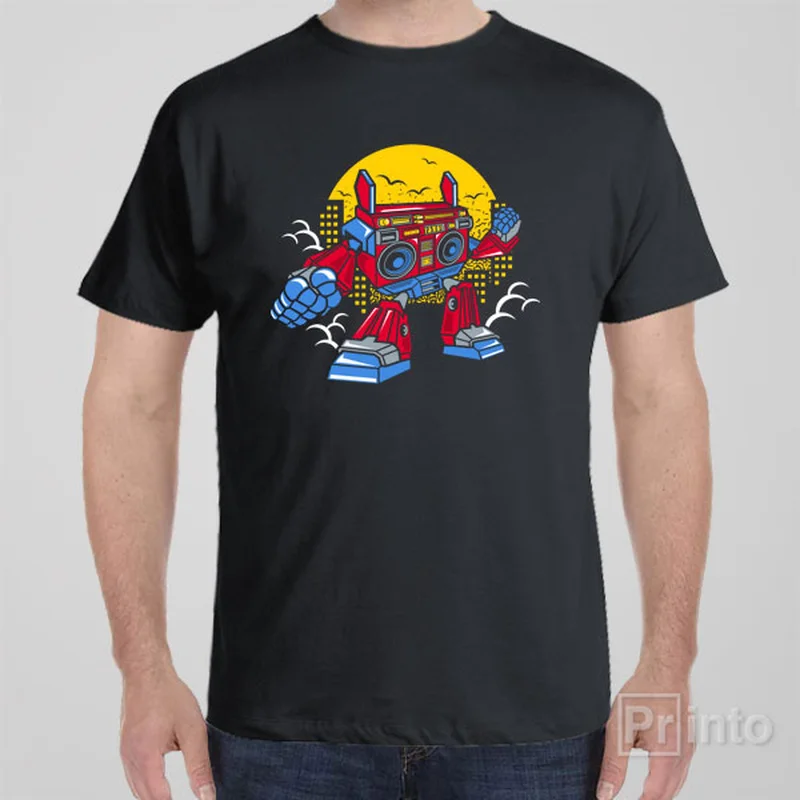 heather grey camo t-shirts rugged -Boombox robot - T-shirt