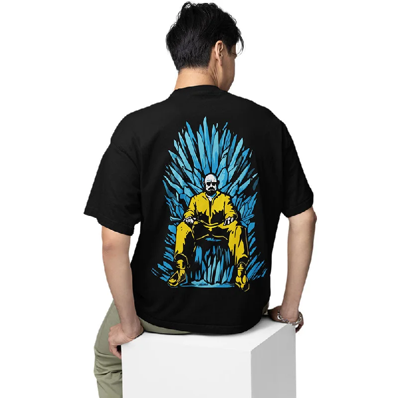 coral tie-front t-shirts cute -Breaking Bad Oversized T shirt - The Blue Crystal Throne