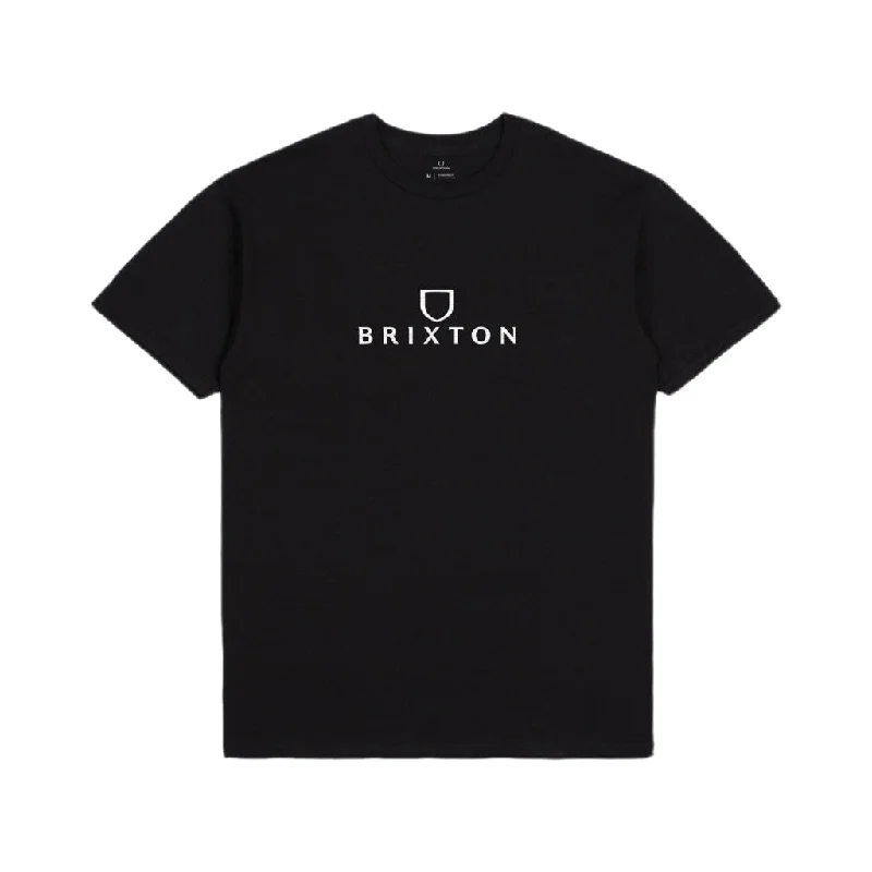 khaki slim fit t-shirts sleek -Brixton Alpha Thread T-Shirt Black