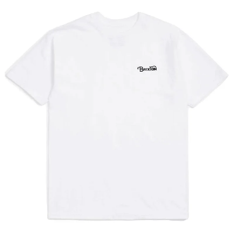 burnt orange pocket t-shirts casual -Brixton Grade III Standard T-Shirt White